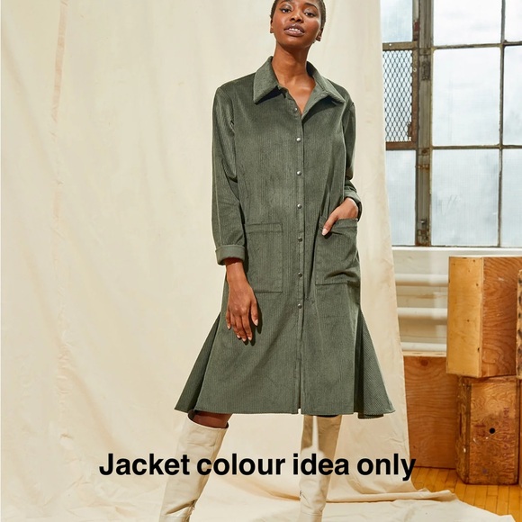 Women's Corduroy Lined Green Jacket - Picture 2 of 12